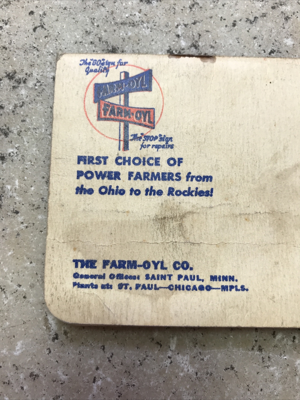 Vintage Rare Farm-Oyl Memo Pad Tractor Motor Oil Guide Brouchure Hand Booklet