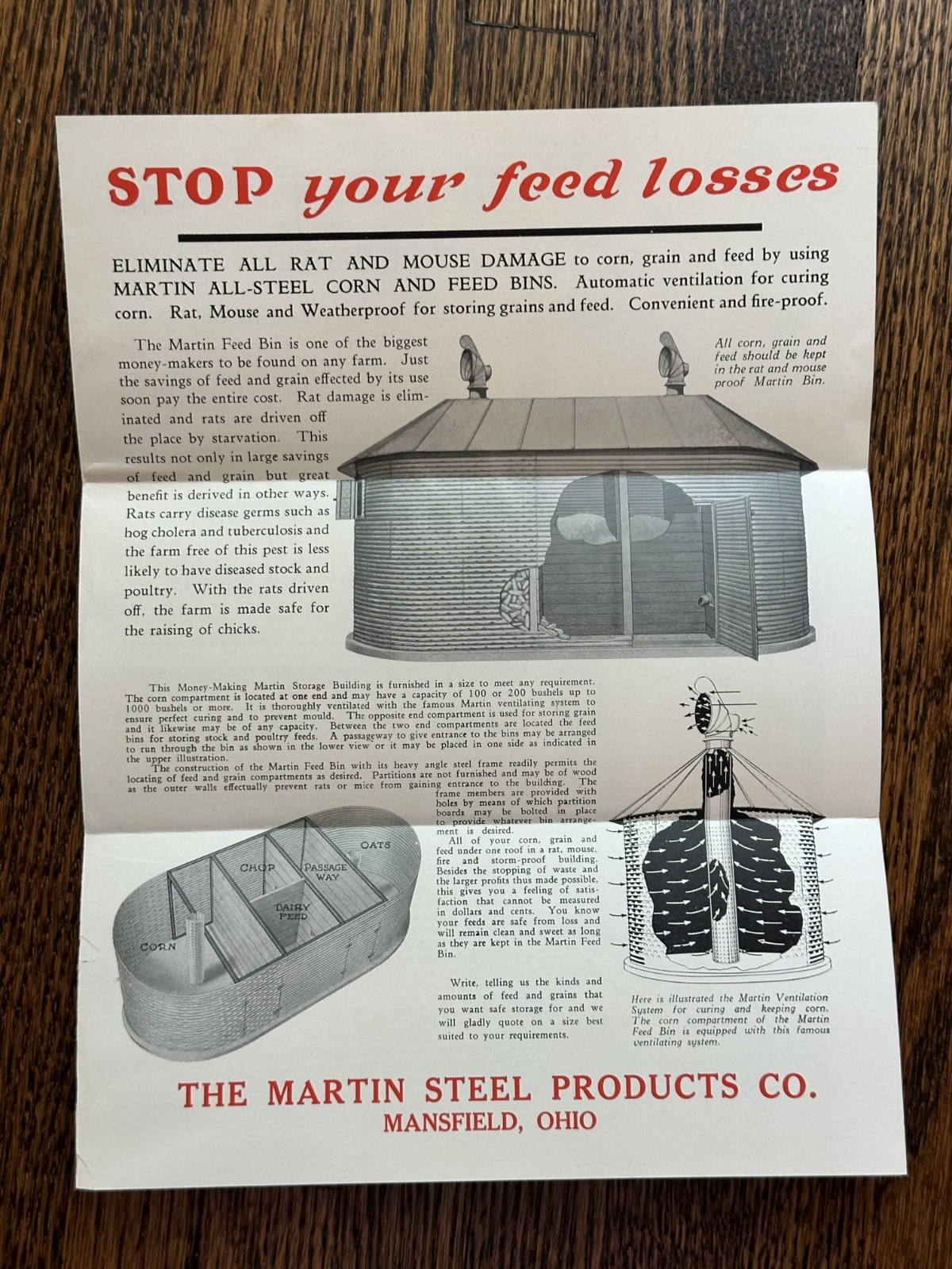 1930s Martin Poultry CHICKEN Brooder House FARM Advertising Mansfield OH Vintage