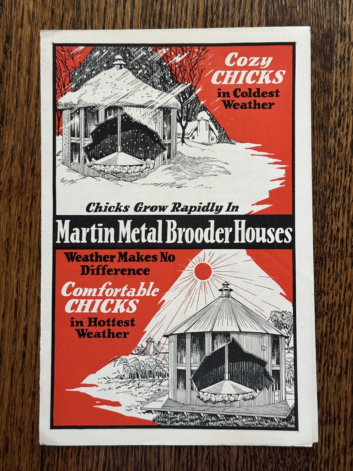 1930s Martin Poultry CHICKEN Brooder House FARM Advertising Mansfield OH Vintage