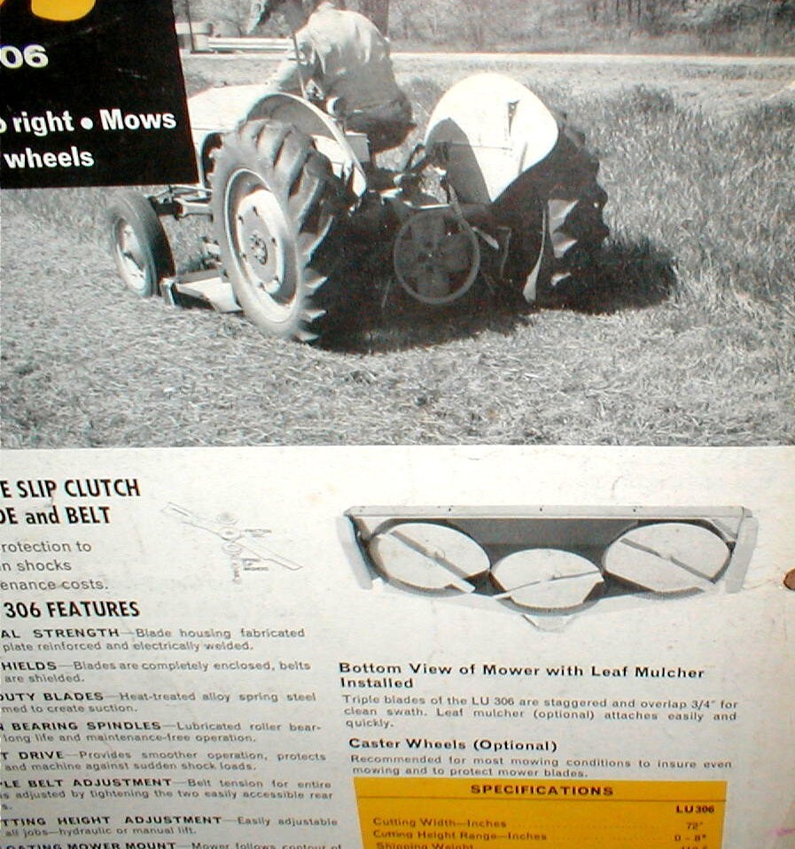 Wood&rsquo;s Brothers LU306 Rotary Mower Undermounted Tractor 4 Page Dealer Brochure