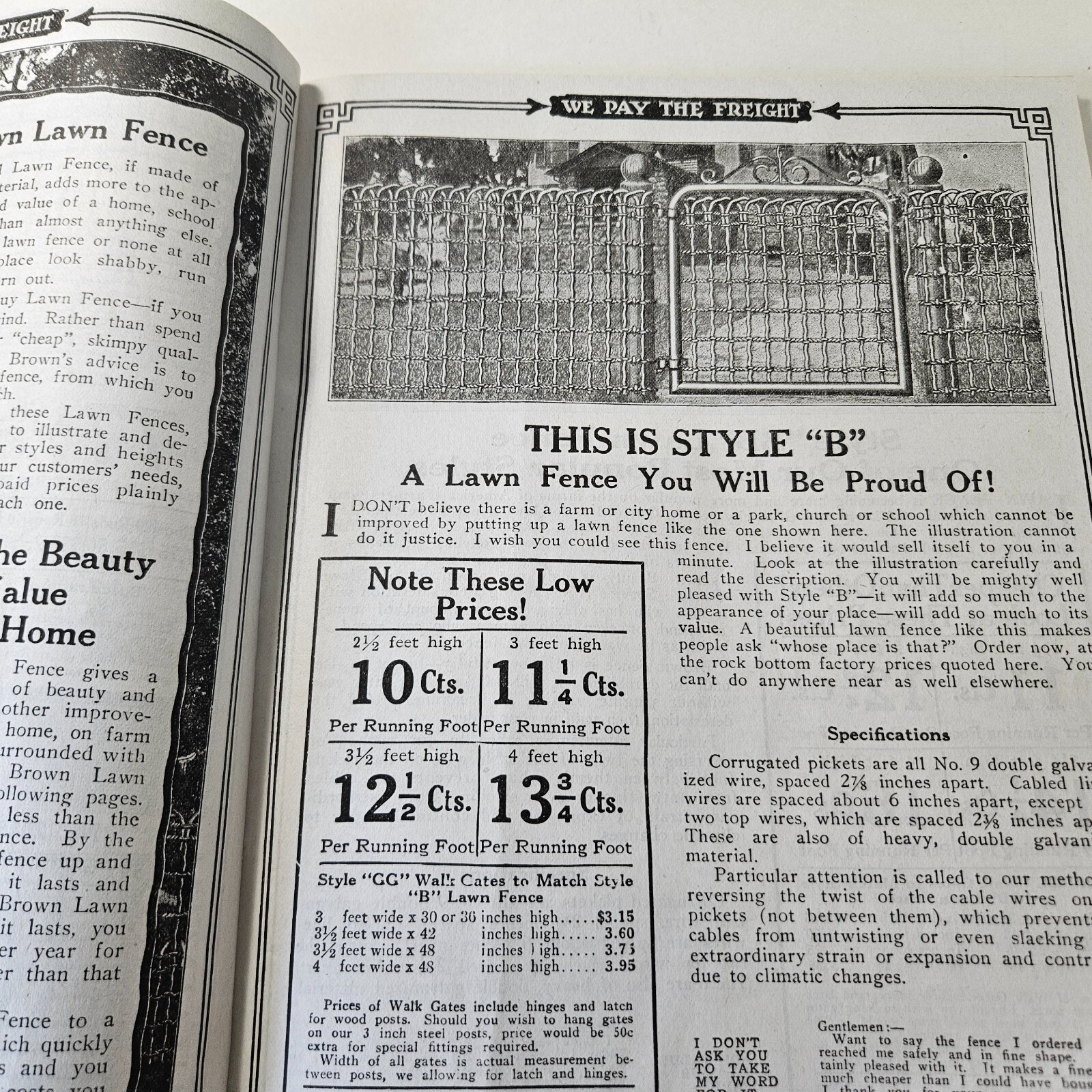 1919 Sales Catalog Brown Fence Gate Barbes Wire 96 Pages