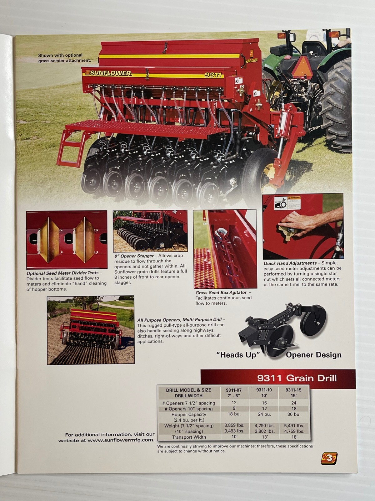 Sunflower – Grain Drills All Purpose – Sales Brochure *Original Brochure* 2003