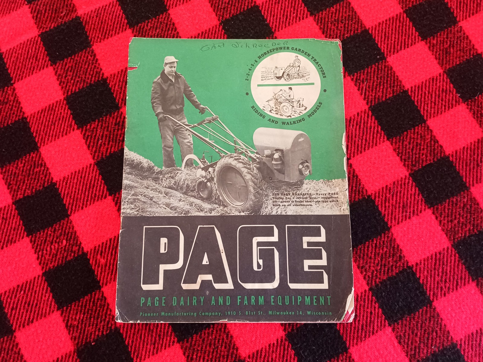 1950 Page Garden Tractor Brochure Milwaukee Dairy Farm Flyer Catalog
