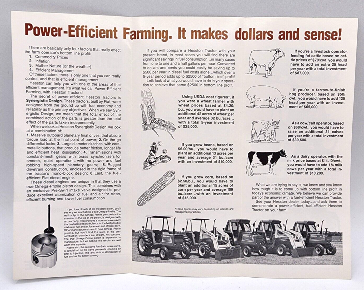Hesston Prime Line Utility 80 Series Tractor Sales Salesman Brochure Trifold