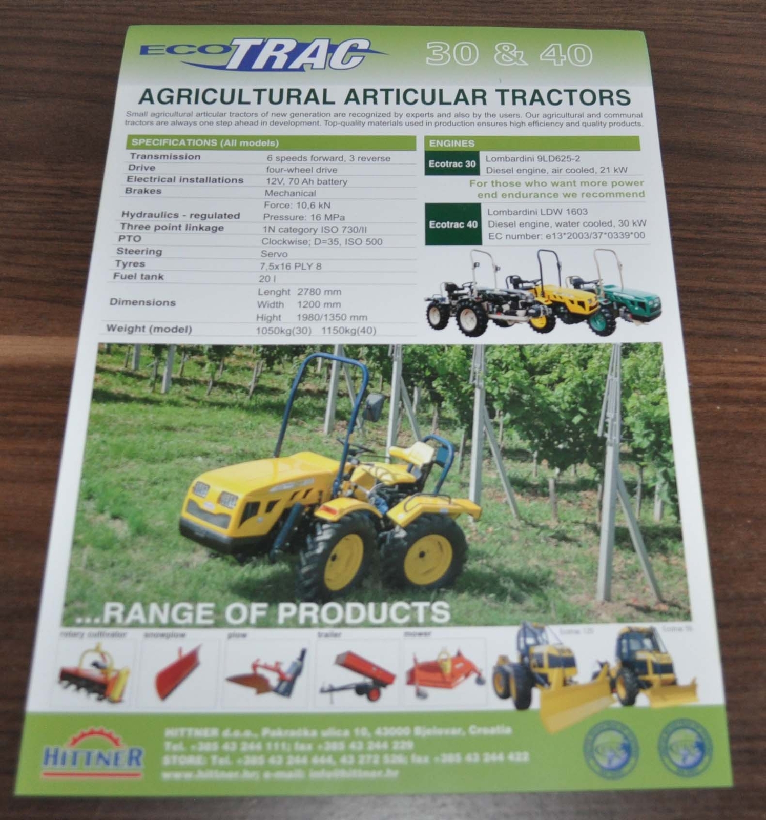 Eco Trac Tractor Brochure Prospekt Croatia