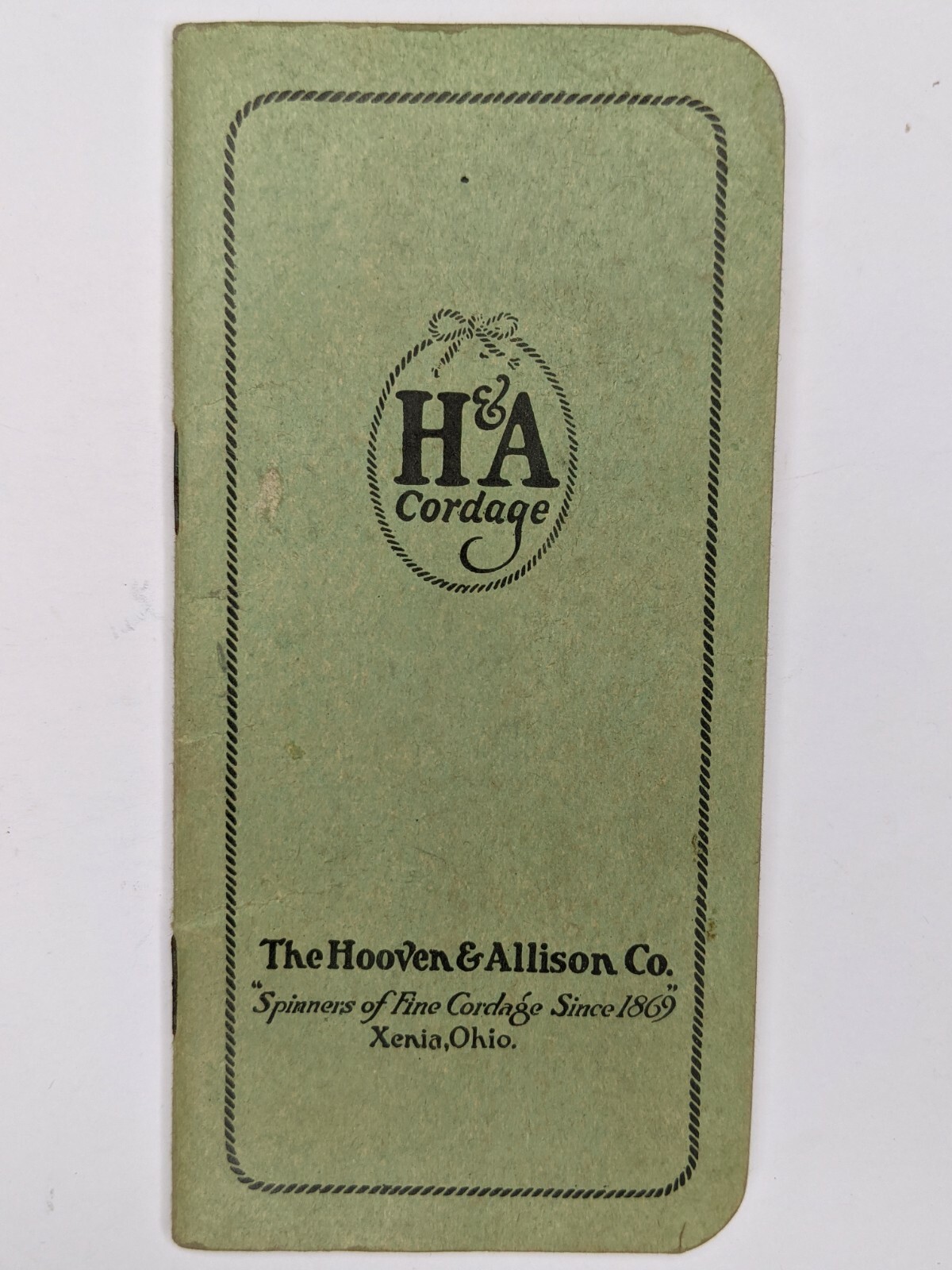 1938 Hooven & Allison Co Xenia Ohio Rope Twine Adv Pocket Ledger Notebook Diary