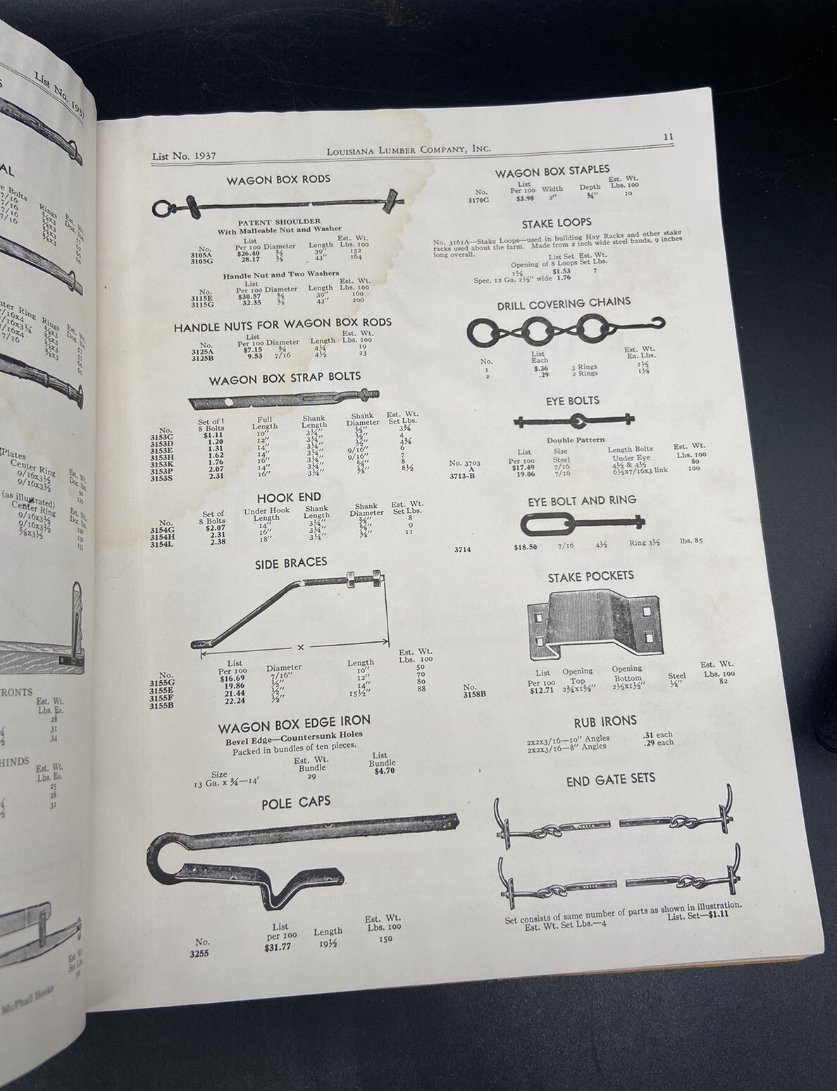 1937 Louisiana Lumber Company Catalog Cairo Illinois Wood Farm Implement Parts