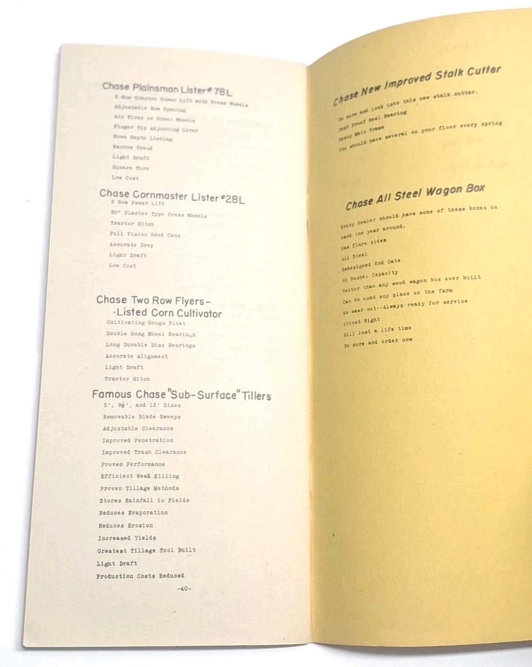 Chase General Repair List Plow Company Lincoln Nebraska Farm Booklet 1945
