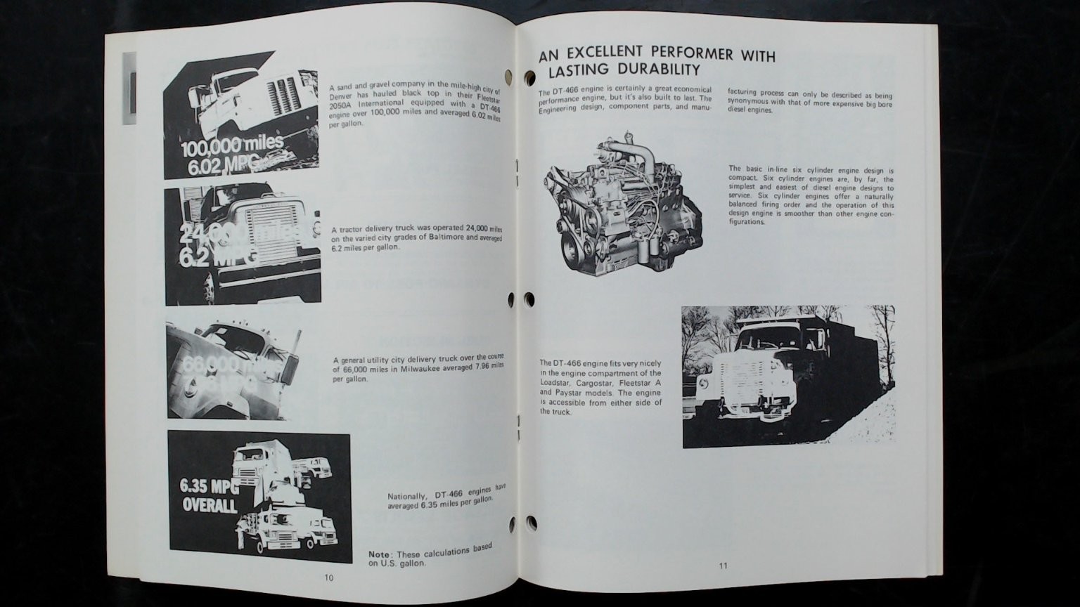International Trucks DT-466 Turbocharged Diesel Engine Brochure 1975