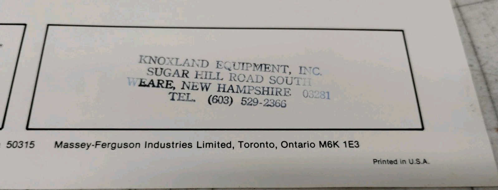 Landini R 5830 Tractor Sales Flyer – L1/1183/10-1 Massey Ferguson Co.