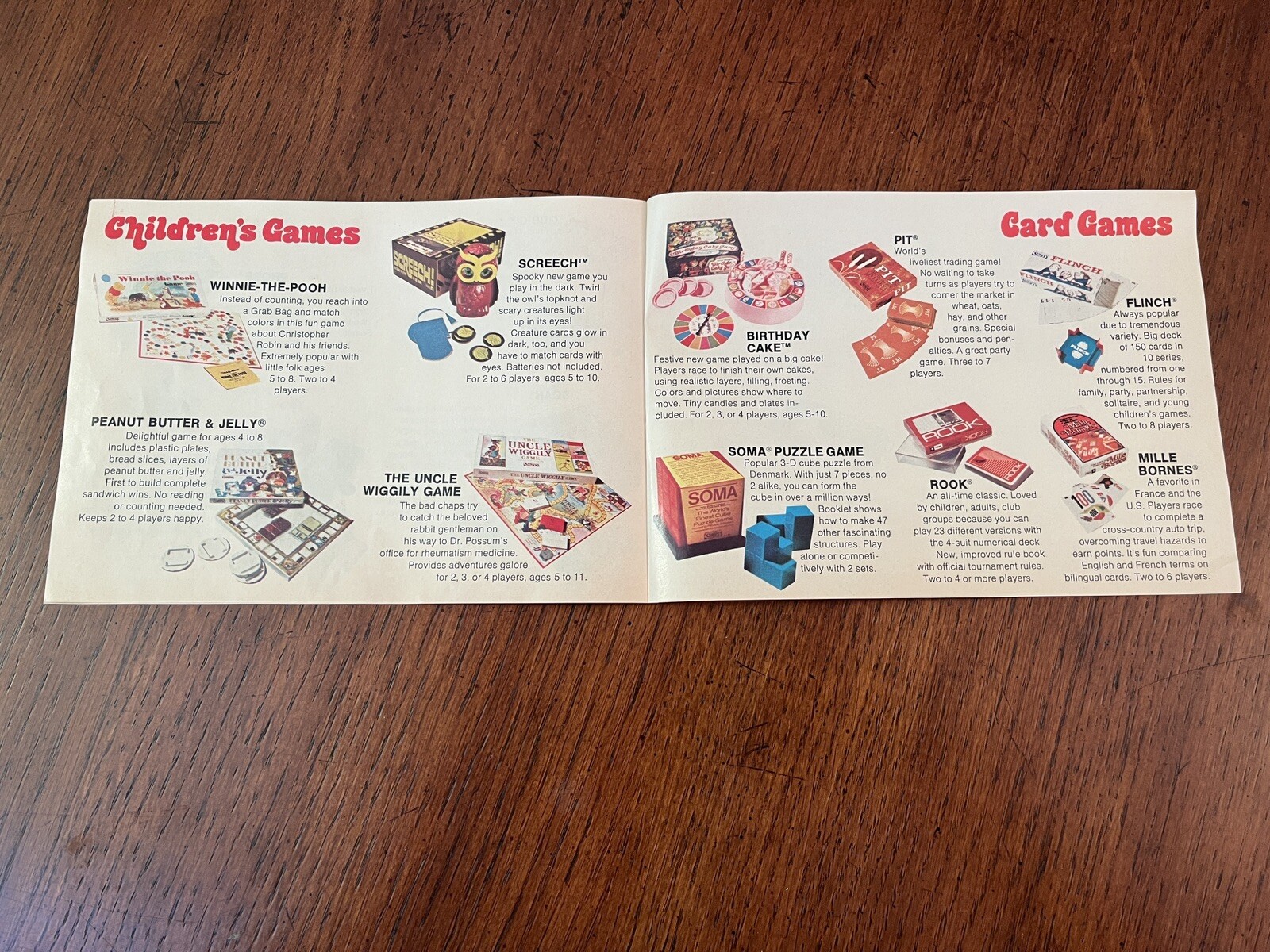 Vintage Parker Games brochure