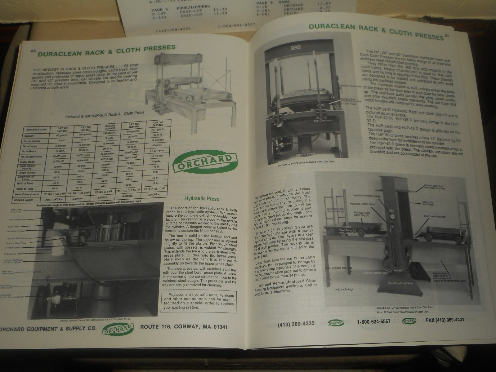 ORCHARD Equipment & Supply Co. 1992 MASTER CATALOG #4 & Rate Sheet APPLE FARMING