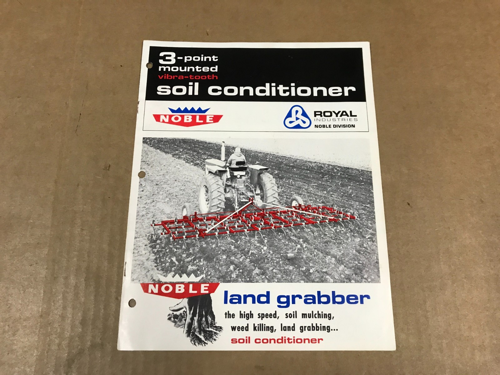Vintage Noble 3-Point Vibra-Tooth Soil Conditioner Salesman Brochure