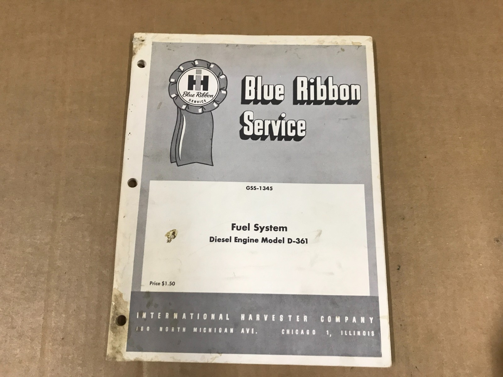 VTG Blue Ribbon Service – Fuel System – Diesel Engine Model D-361- I.Harvester