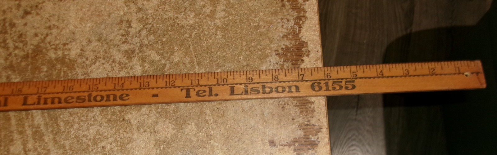 vintage 36&Prime; wood yardstick morris limestone co. morris,il. good used