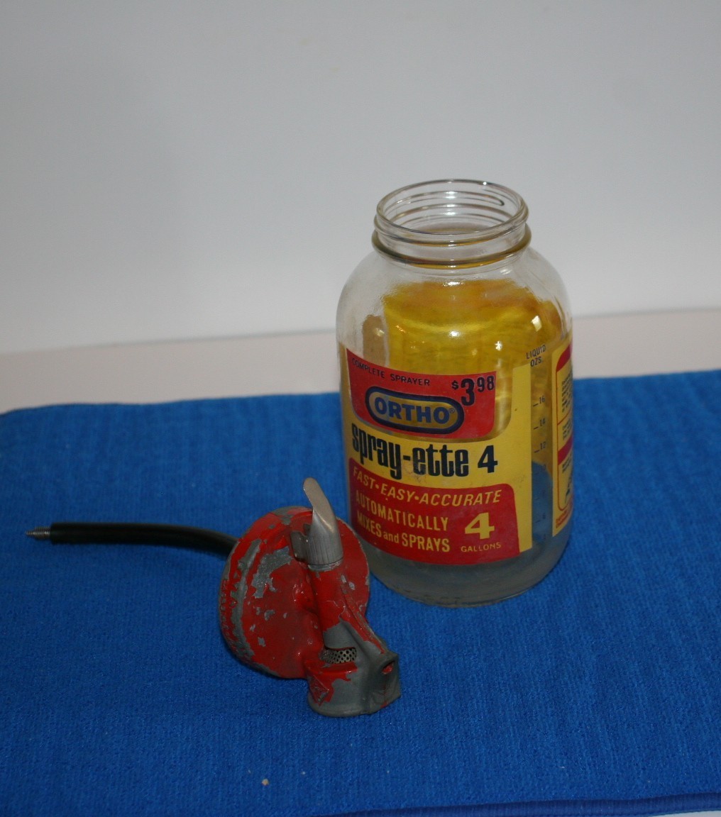 Vintage Ortho Lawn Sprayer Spray-ette 4 Glass Jar Metal Lid 8&Prime; Instruction