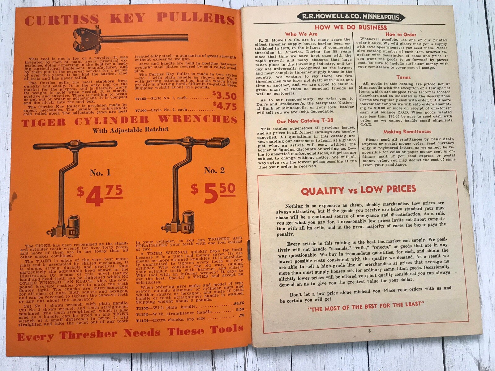 1938 R. R. Howell & Co. Thresher And Power Farming Supplies, Sawmill Catalog