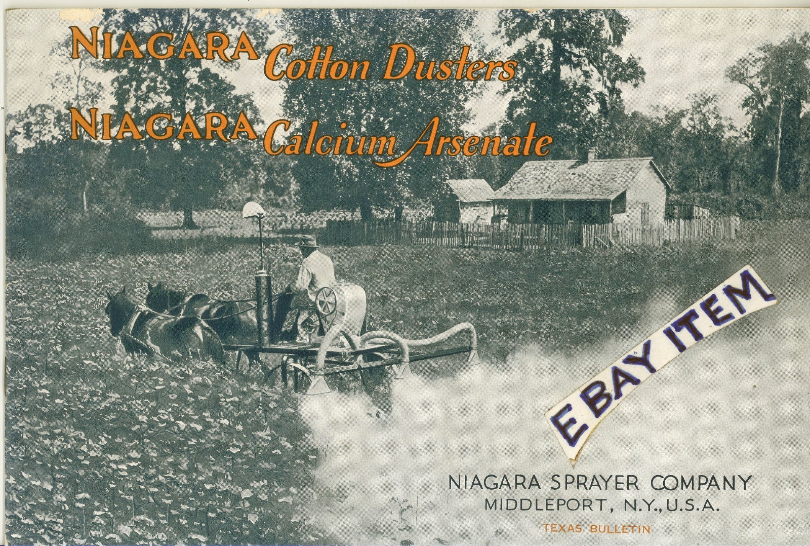 1929 NIAGARA SPRAYER Middleport New York COTTON FARM MACHINERY catalog TEXAS