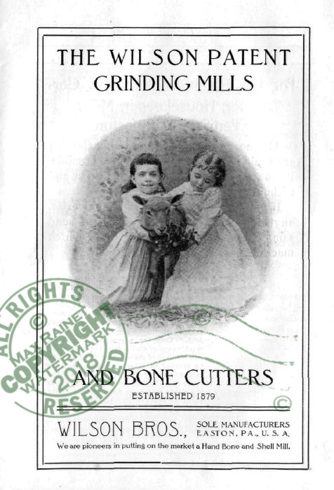 Wilson Bros 1909 CATALOG Grinding Mills + Bone Cutters Samples poultry farm feed