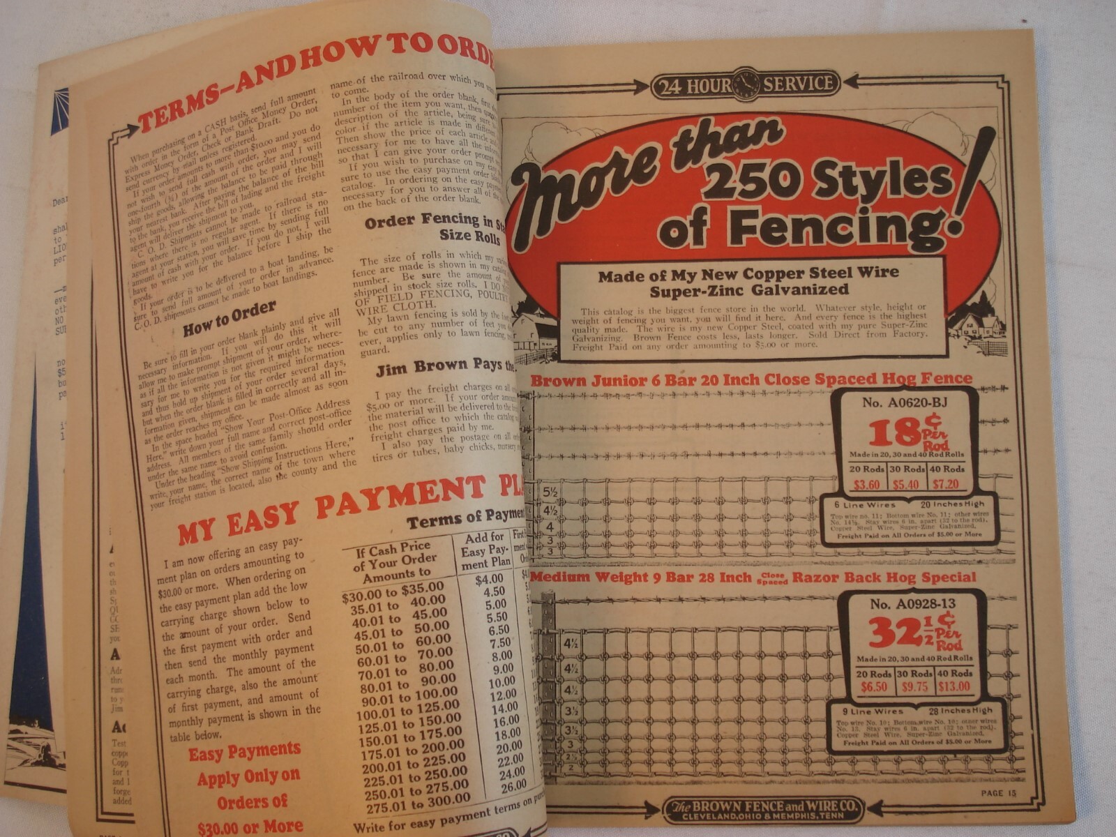 1930 CATALOG BARGAIN BOOK JIM BROWN FENCE & WIRE AGRICULTURAL FARM POULTRY