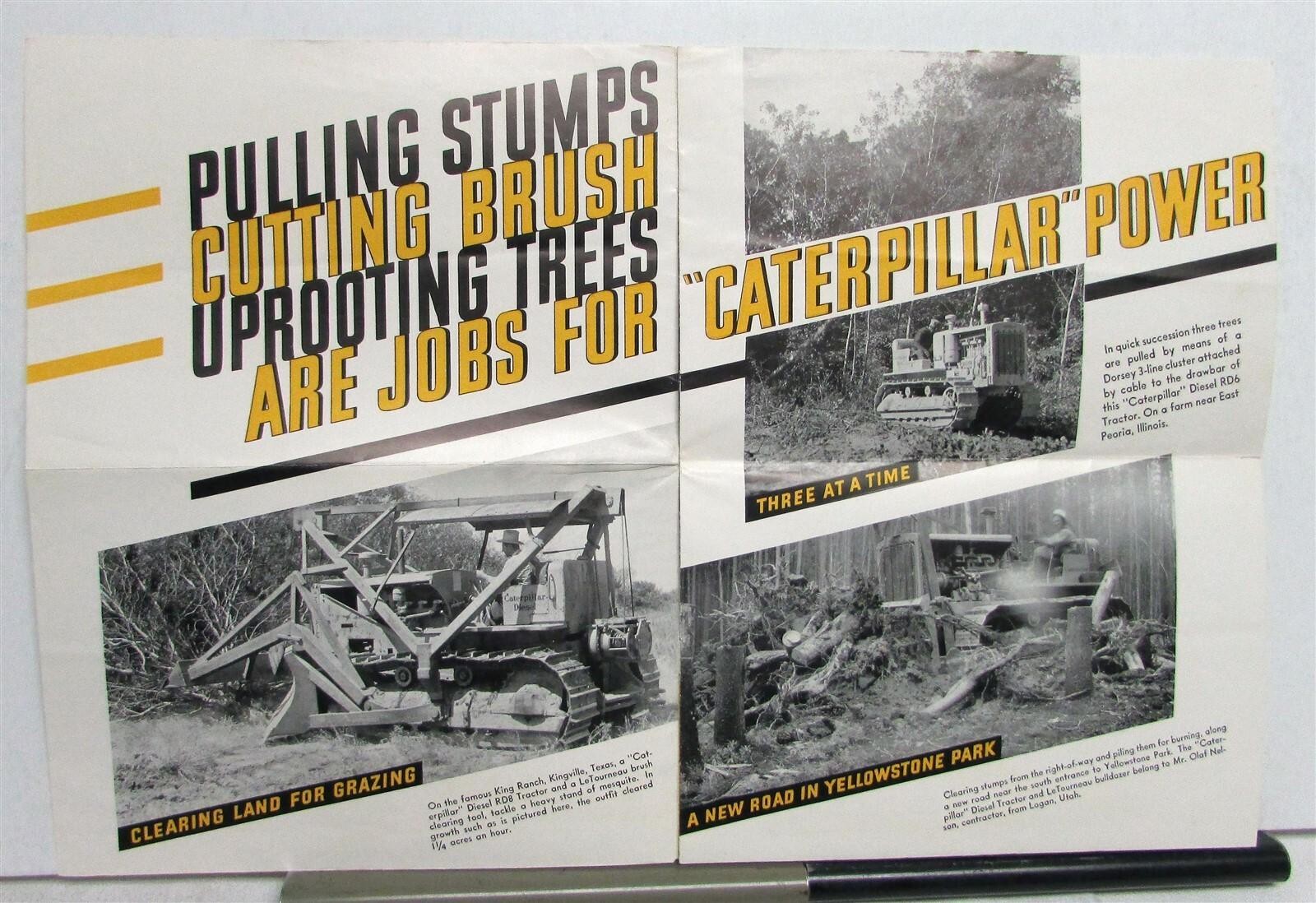 1930s Caterpillar RD8 D8 Tractors Construction Sales Brochure Mailer