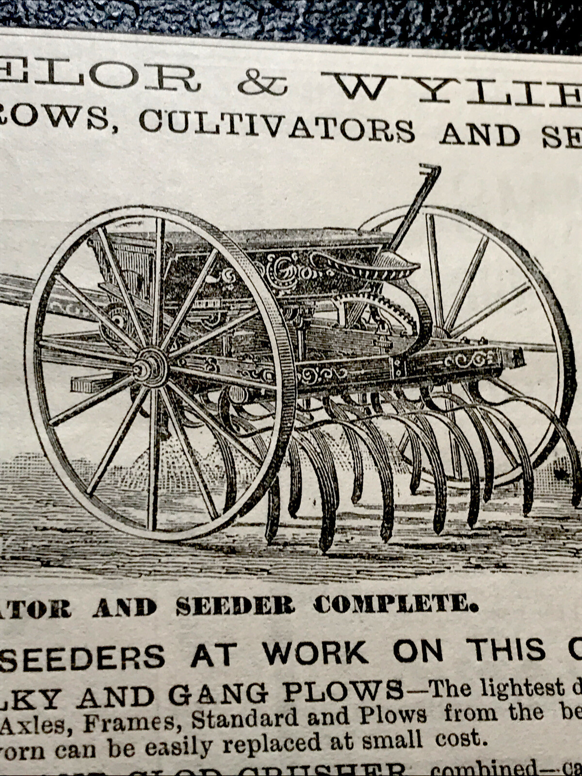 1886 Batchelor & Wylie Farm Implement Advertising – San Francisco – California