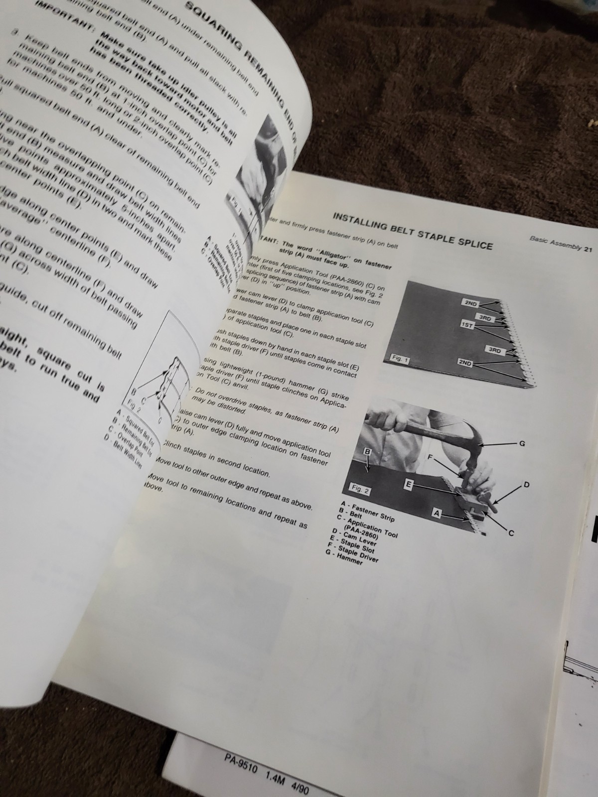 1990 Vintage Patz 8916 Barn Belt Feeder MANUALS Parts & Operators – Pound, WI.