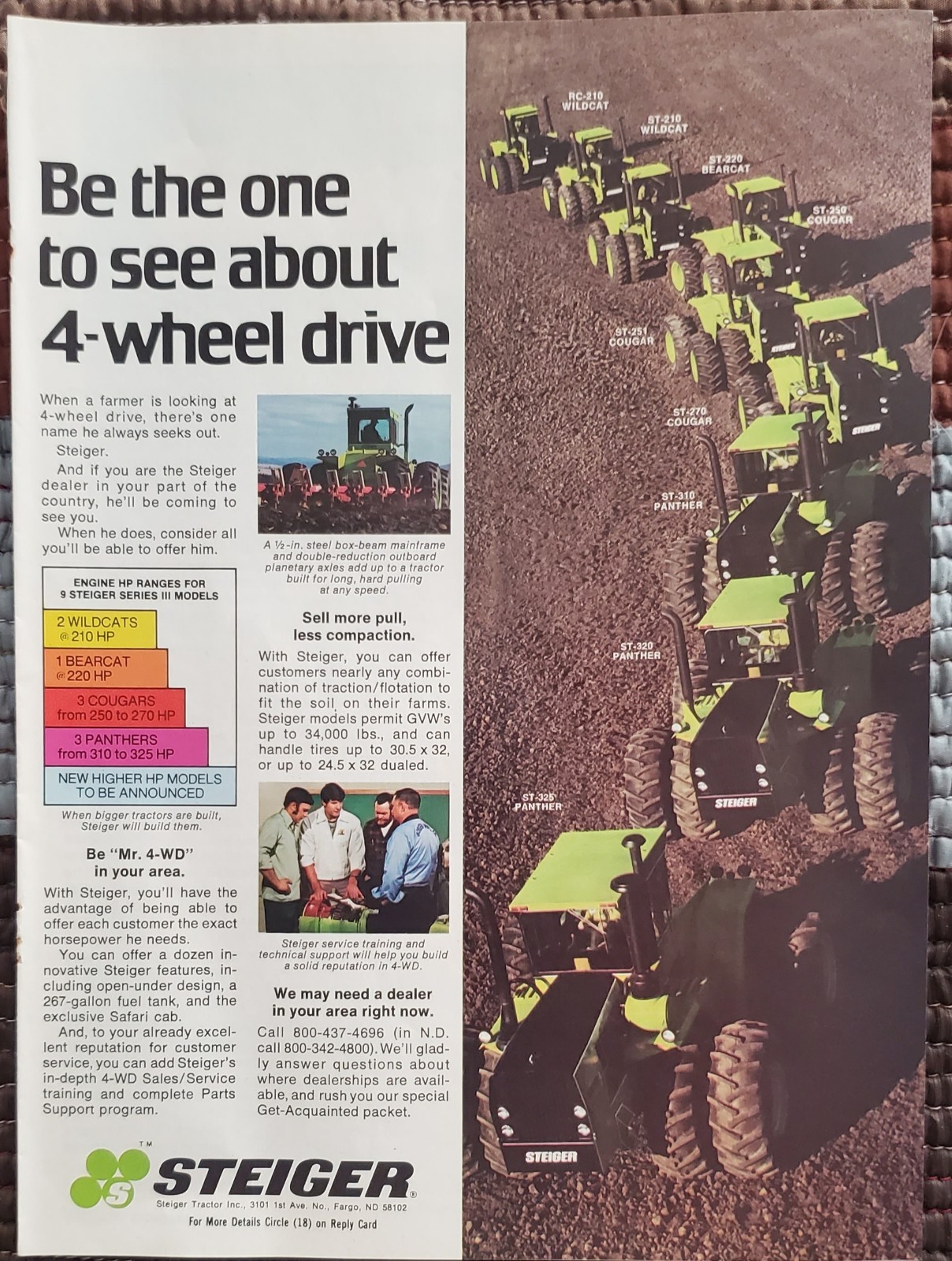 Steiger Tractor Magazine Print Advertisement