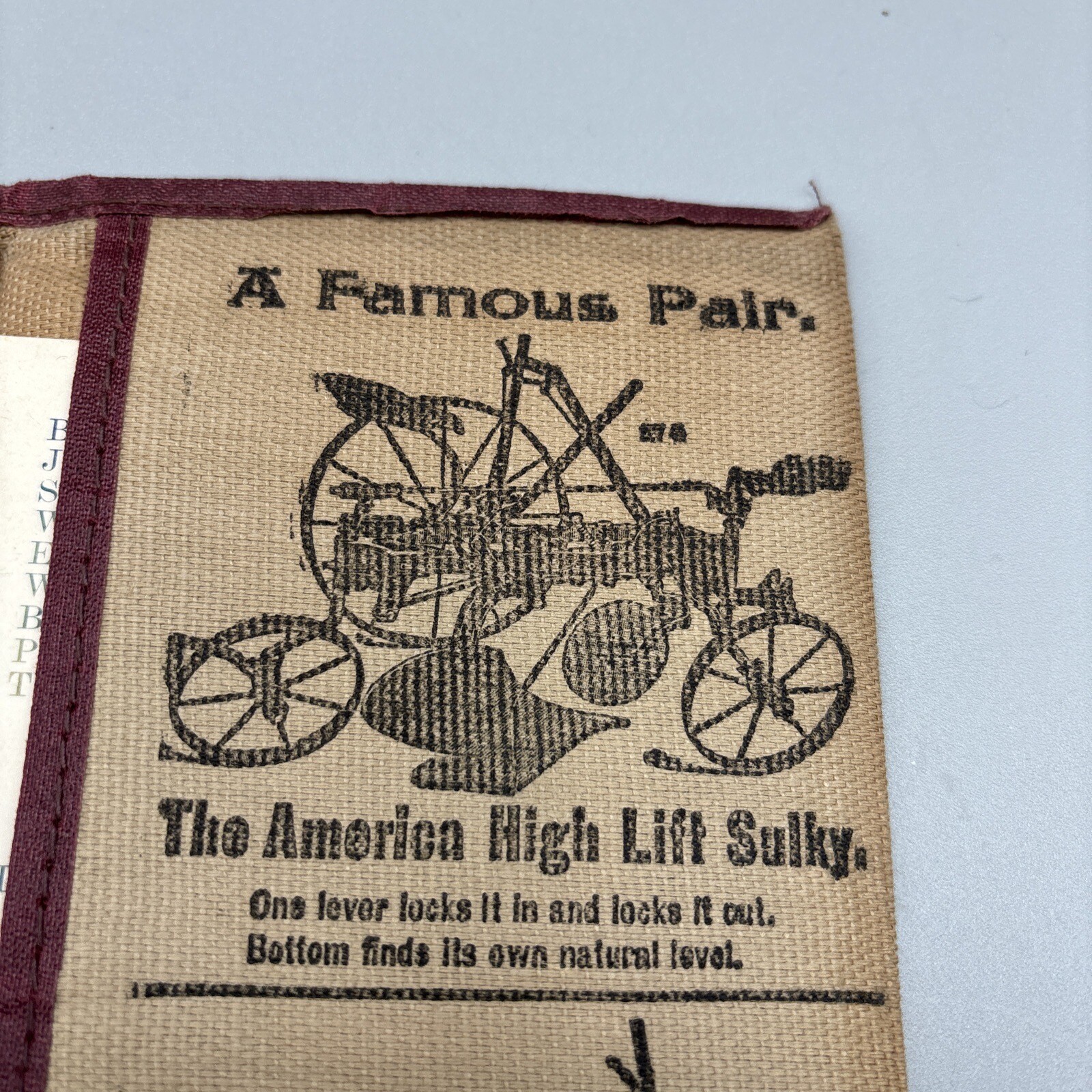 Antique Rock Island Plow Advert. Canvas Notebook & I.O.O.F Resume Schaller, IA