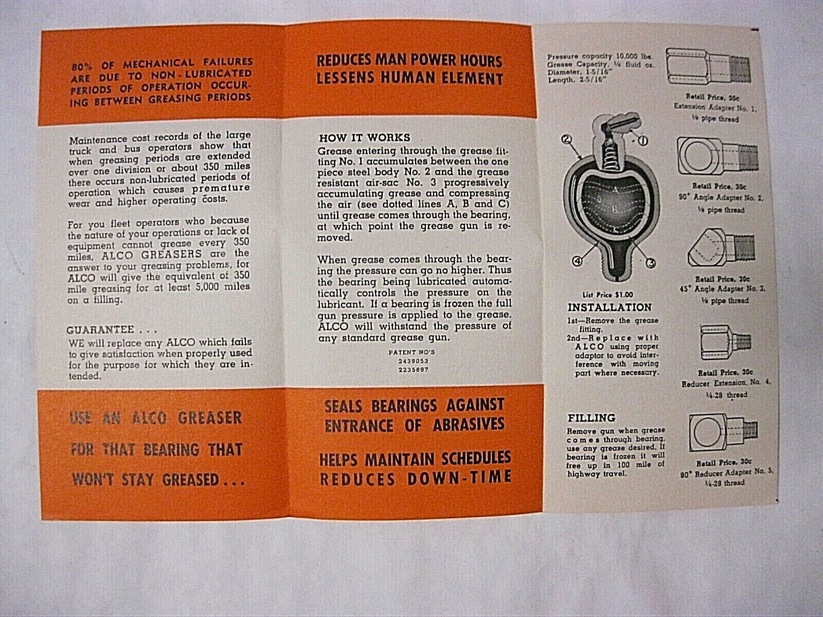 Alco Automatic Greaser Pocket Brochure (Vintage)