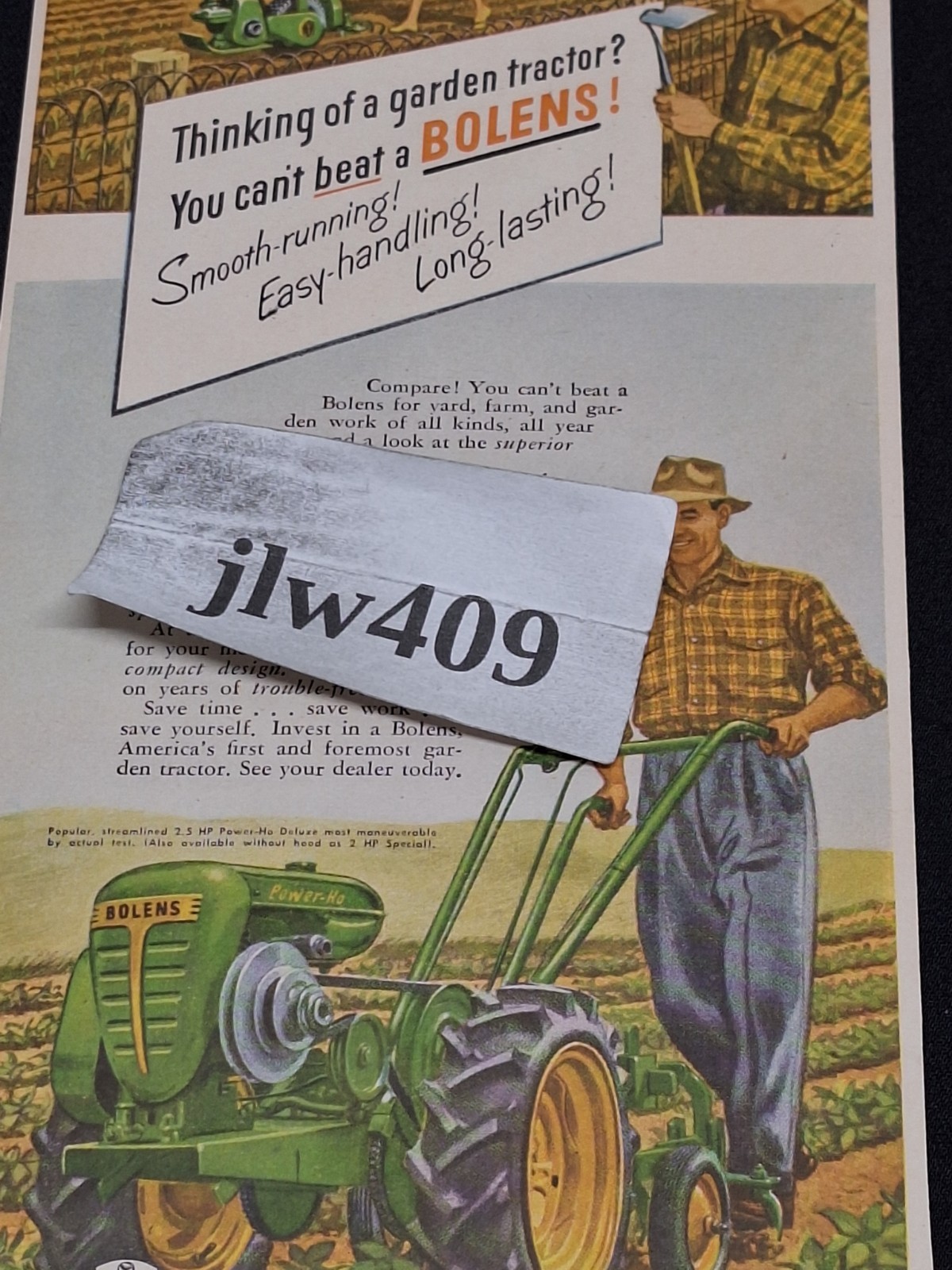 2 Vintage 1952 1953 BOLENS GARDEN TRACTOR MOWERS Original Print Ads Magazine