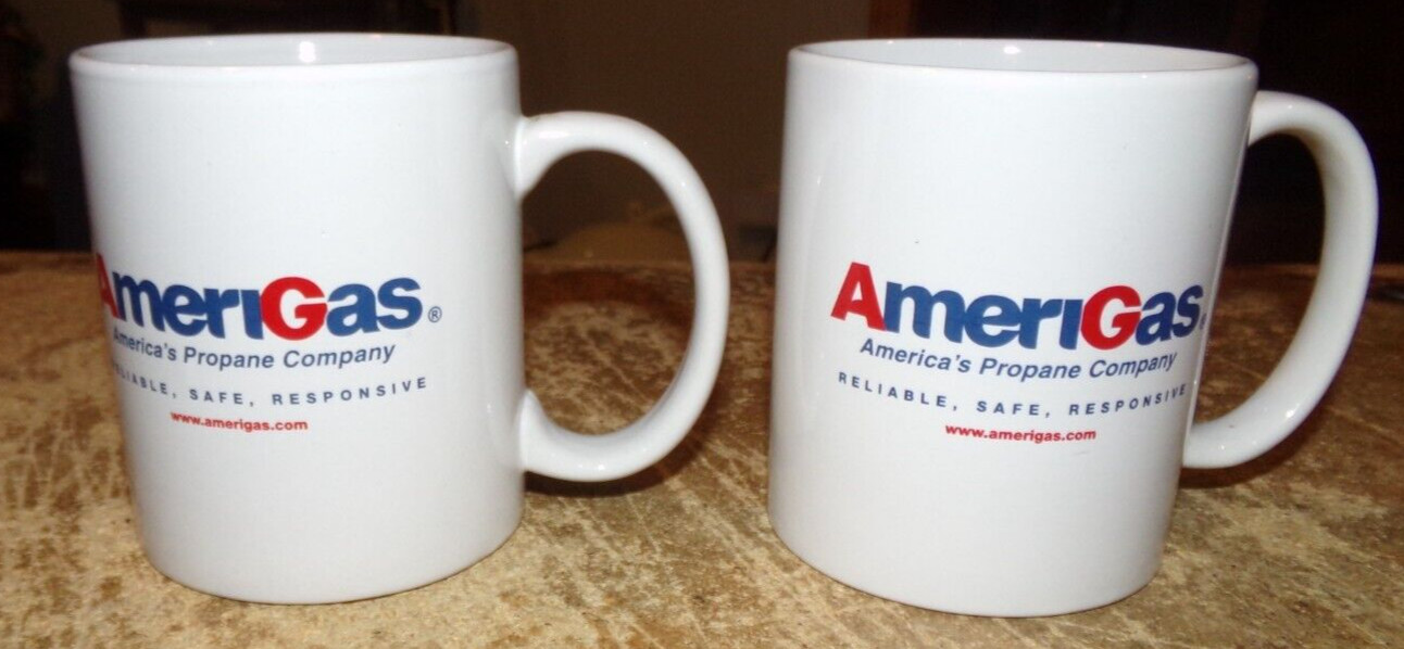 2-lot amerigas propane co. ceramic coffee mugs new