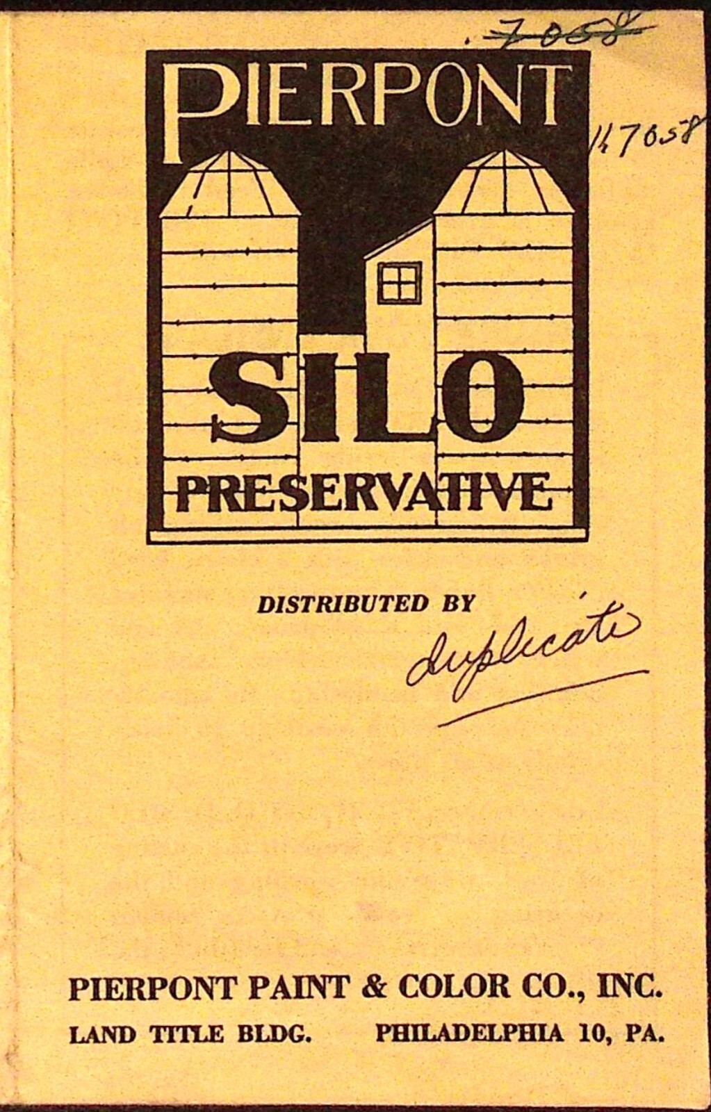 1950s Pierpoint Silo Preservative Brochure Pierpoint Paint & Color Co