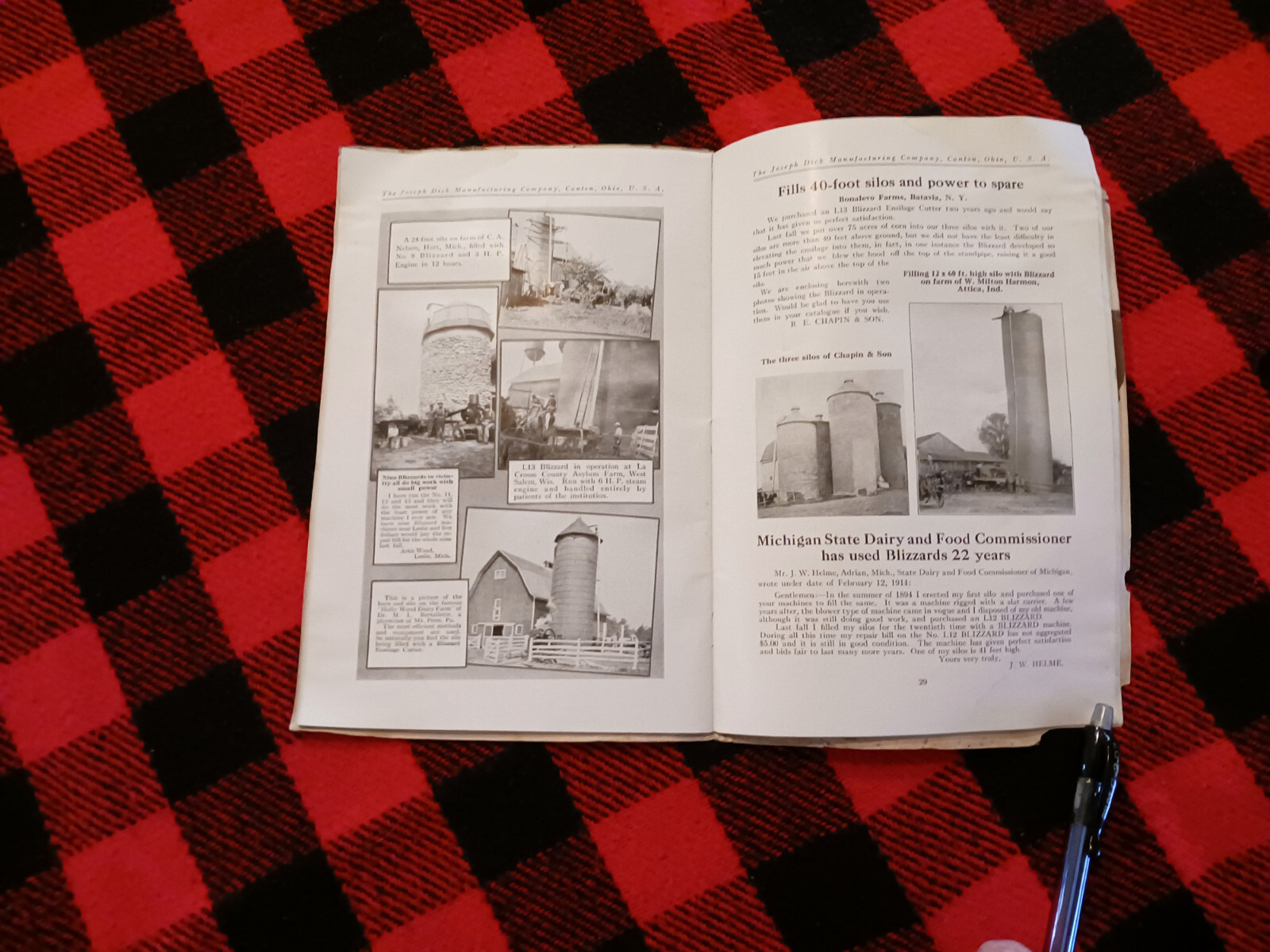 1916 Blizzard Joseph Dick Ensilage Farm Catalog Clemens Gingrich Grand Rapids MI