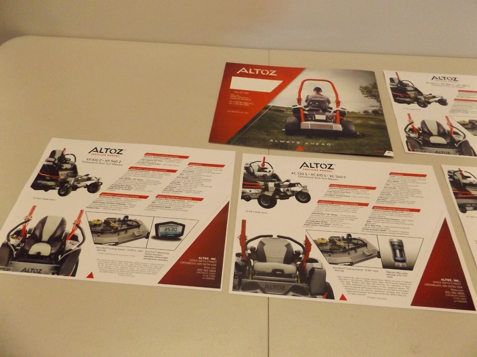 5-pc. ALTOZ PRECISION MOWERS, LIT. # 90000178, 181, 182, 183, 184, 2013