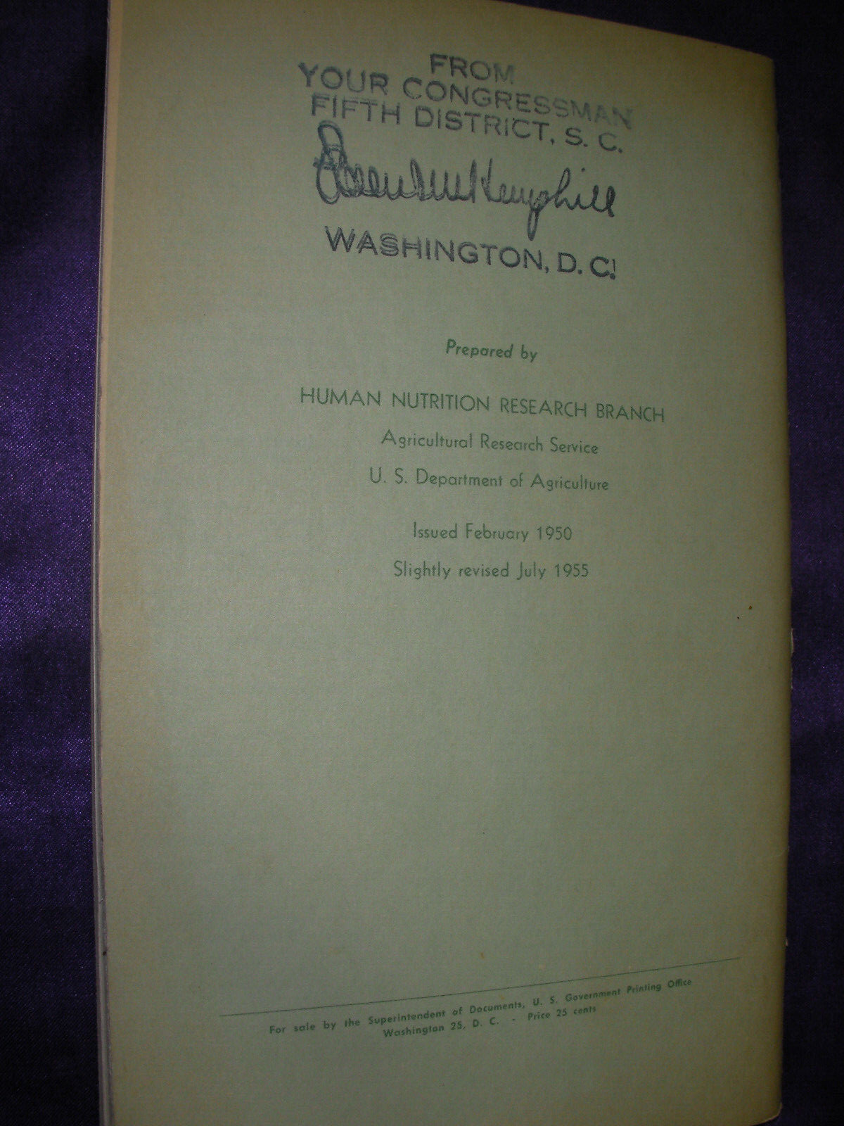 Vintage Booklet Family Fare Food Management & Recipes U.S. Dept Agriculture 1955