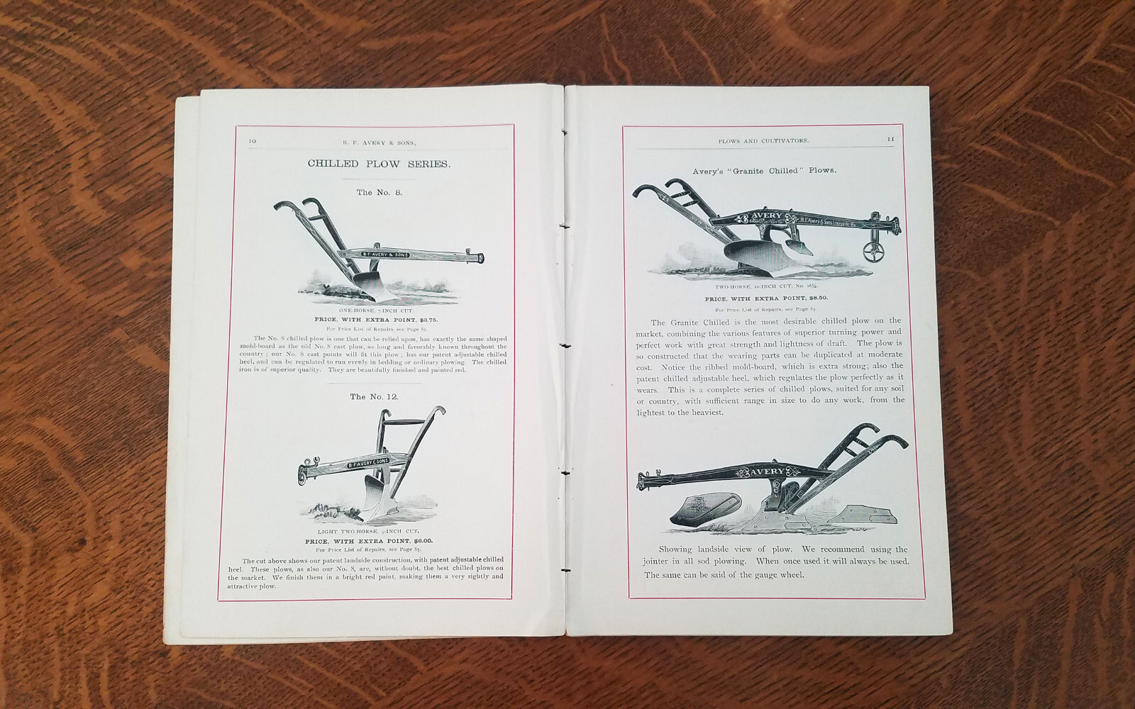 1892 BF Avery Plow Cultivator Farm Garden Catalog Horse Drawn Brochure