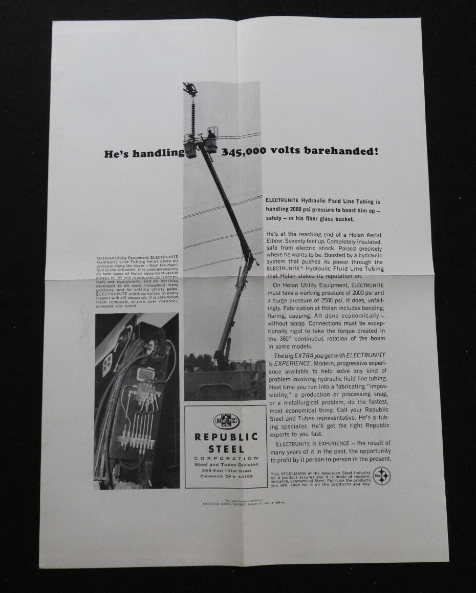 1961-67 Republic Steel Electrunite Steel Tubing Engineering Catalogs Sign Letter