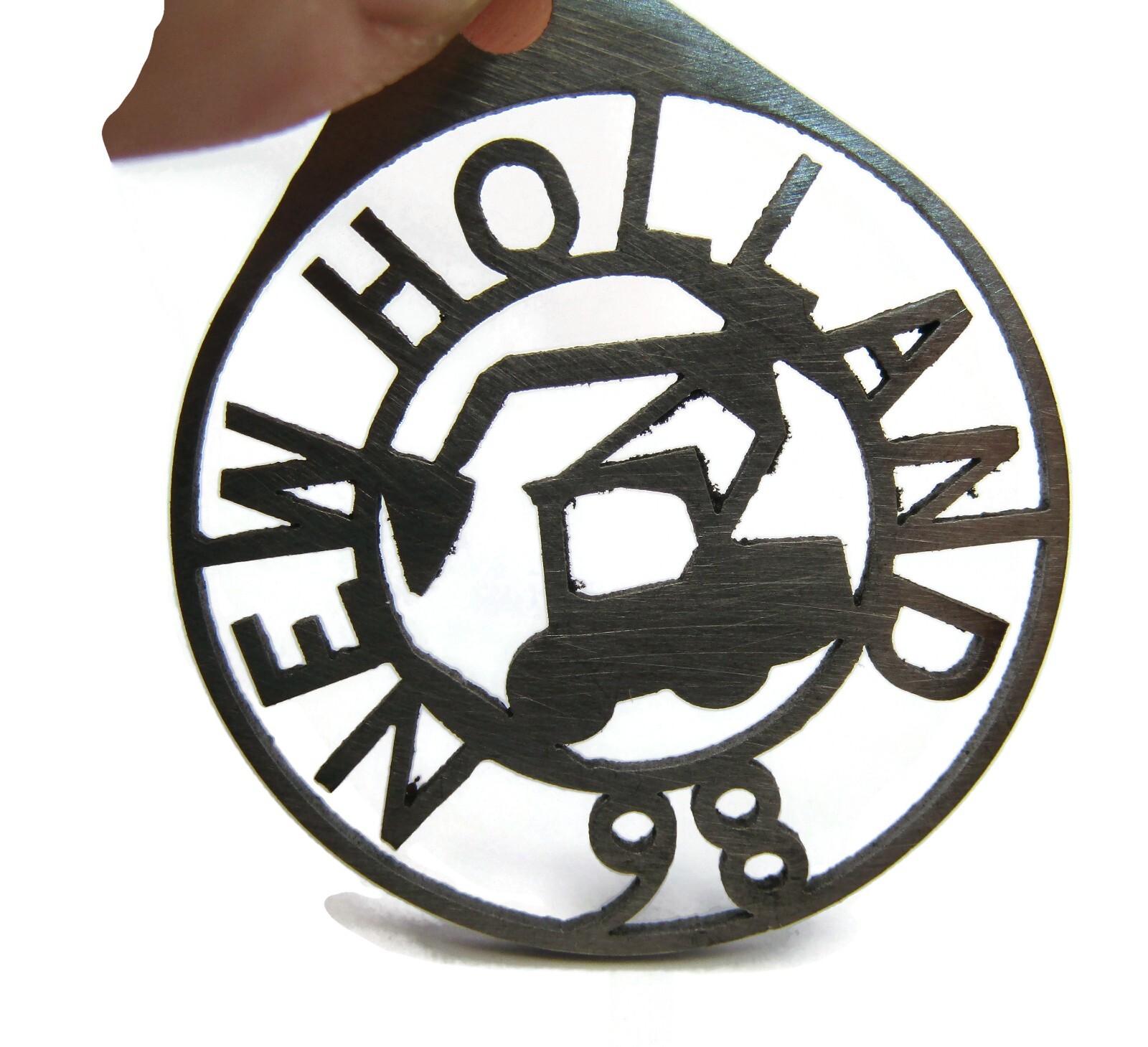 1998 New Holland Excavator Metal Keychain Fob Charm Vintage Agriculture Promo