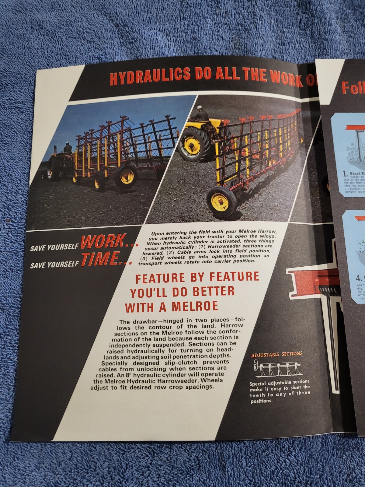 Farm Implement Brochure MELROE Harroweeder Harrow Weeder Gwinner North Dakota