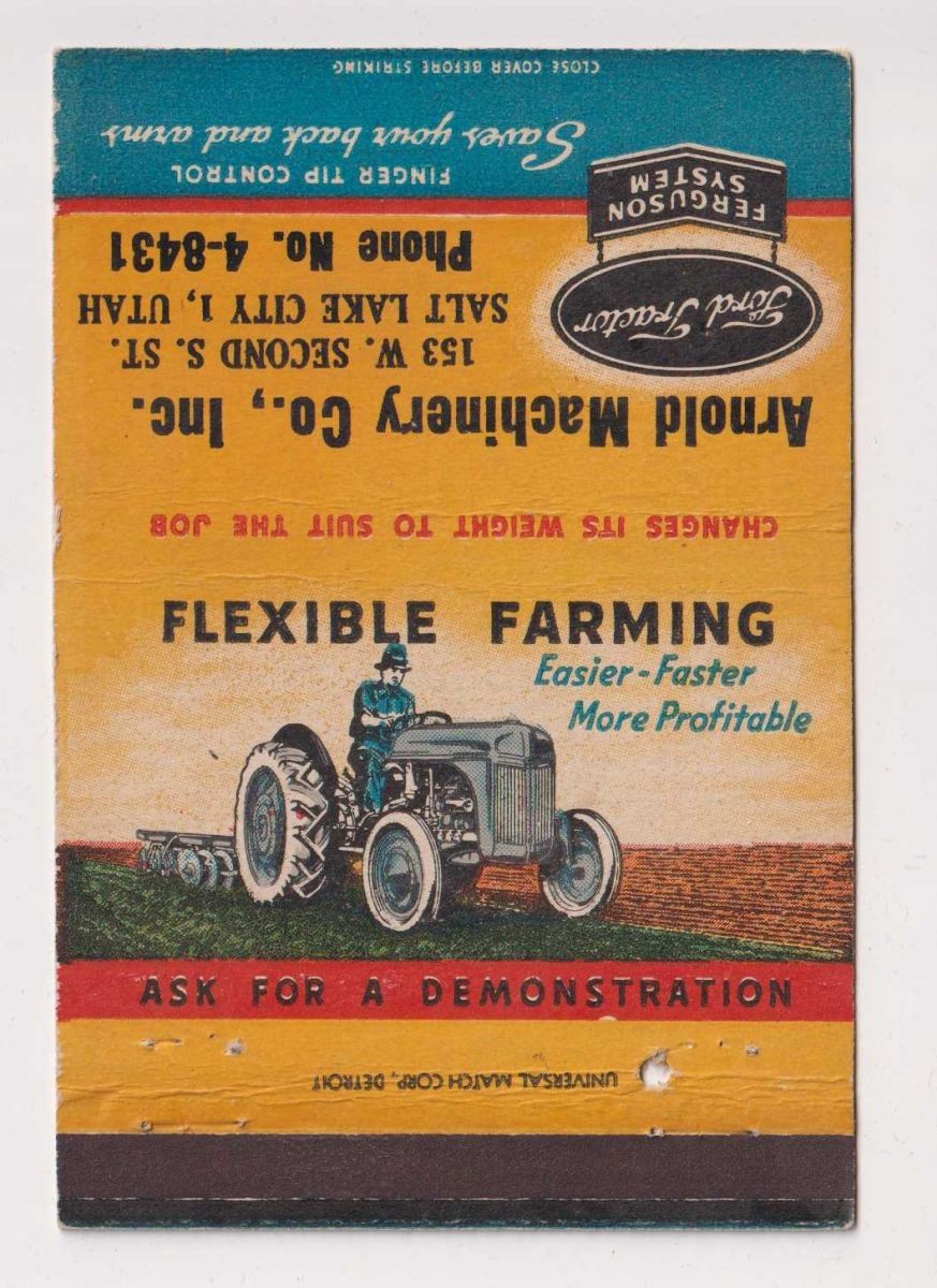 Ford Tractor Ferguson System Flexible Farming Matchbook Cover