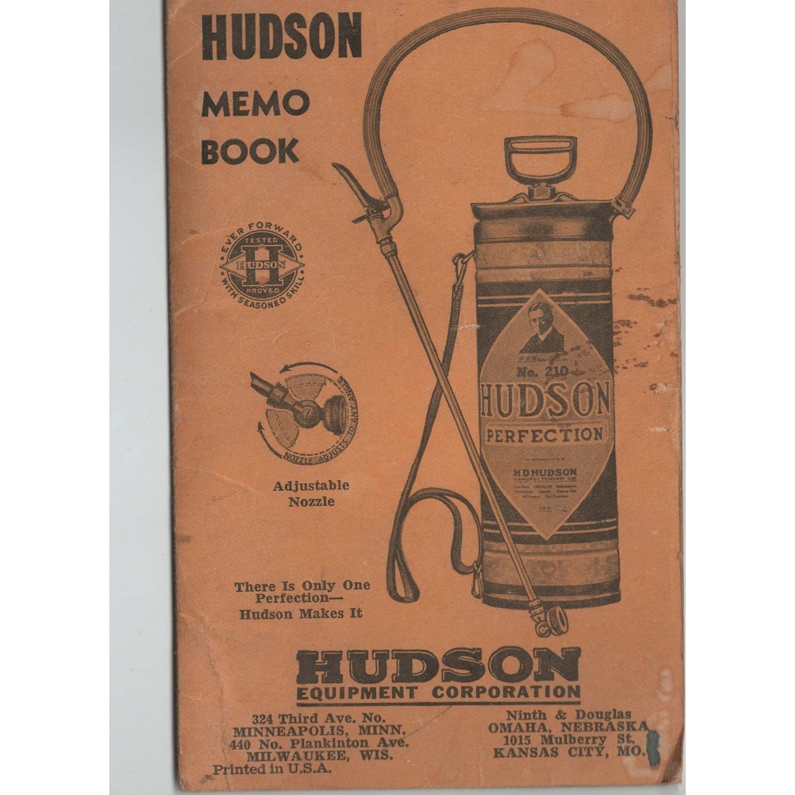 Vtg Hudson Kleen-Ezy Poultryware Advertising Memo Book Perfection Sprayer