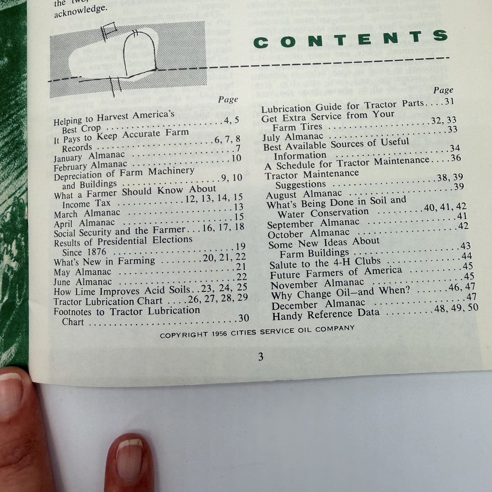 Vtg 1956 Farm Book & Almanac – Cities Service – 50s Tractor Gas Oil Agriculture