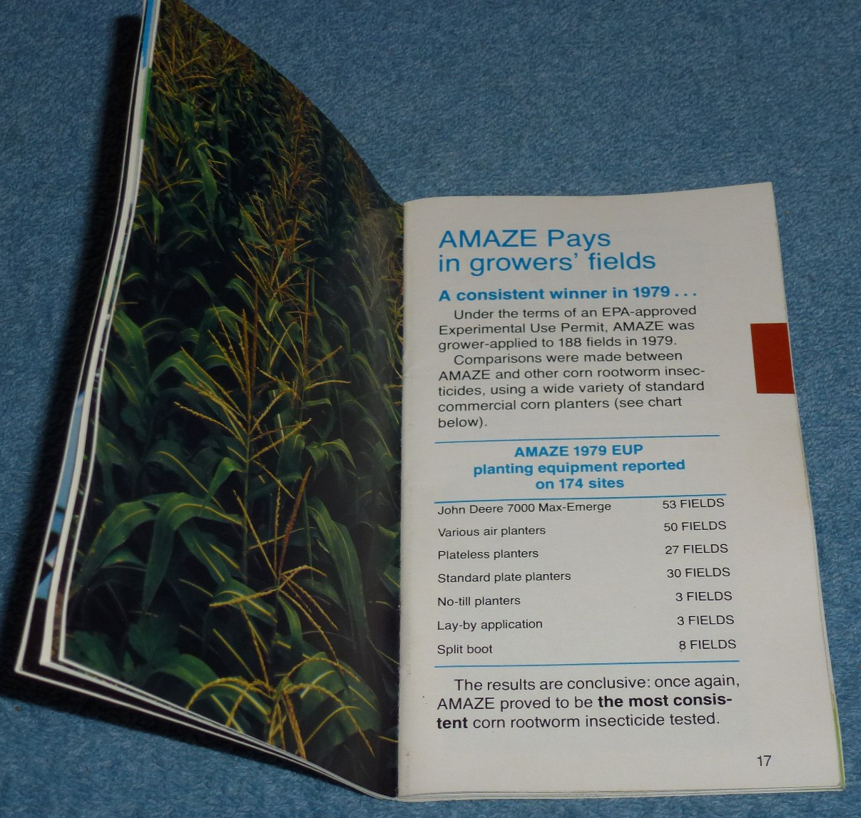 1980 Amaze Corn Insecticide Mobay Chemical Farm Advertising Pocket Fact Notebook