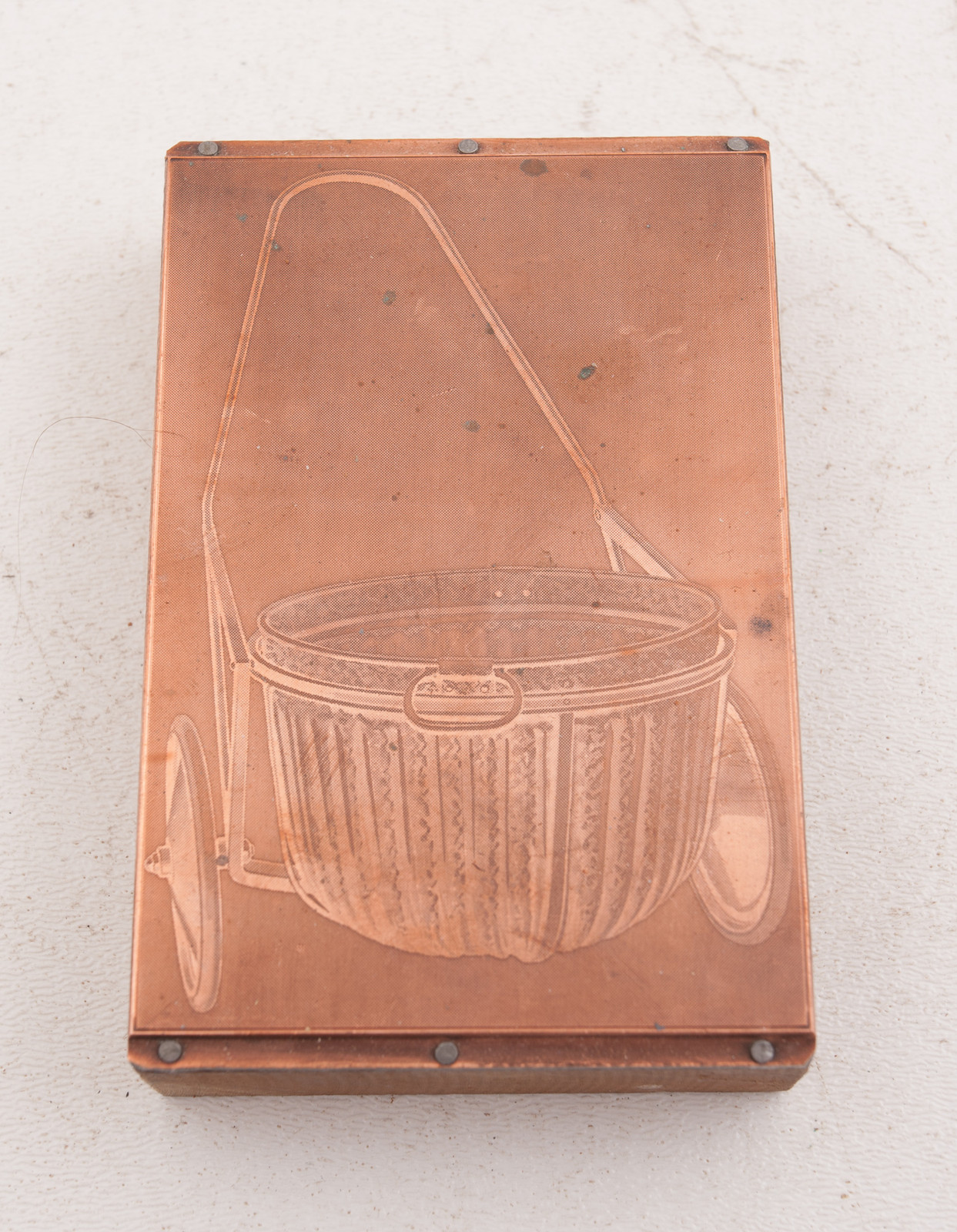Push Cart w/Galvanized Tub Farmer Orchard Printers Block Advertising (A5L-21)