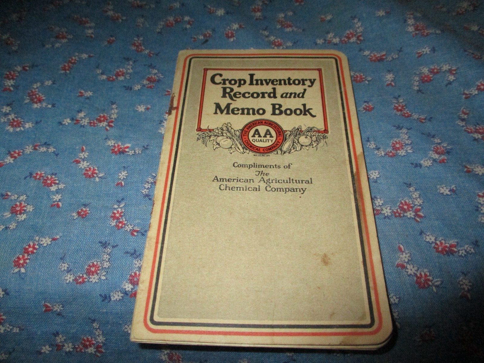 Crop Inventory Record and Memo Book American Agricultural Chemical Co 1927