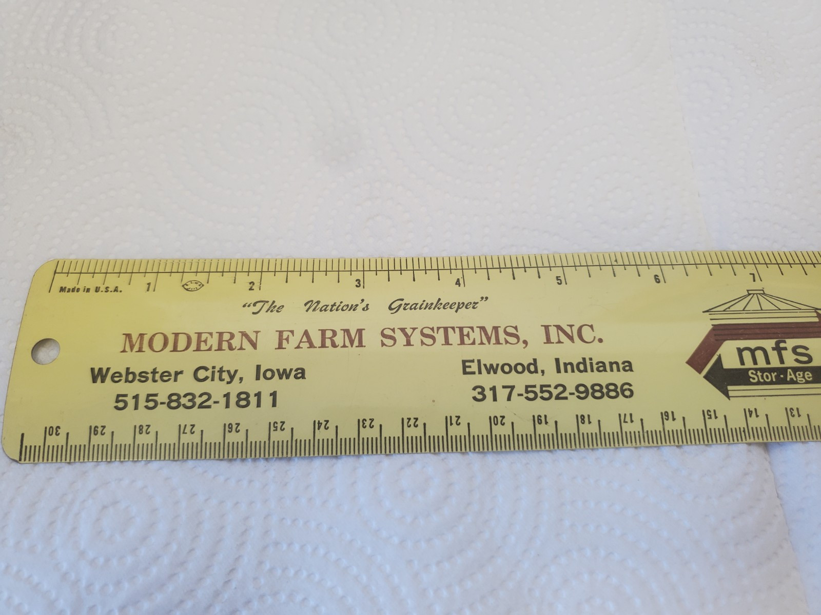 12&Prime; Metal Ruler Modern Farm Systems Webster City Iowa Elwood Indiana Grain Bins