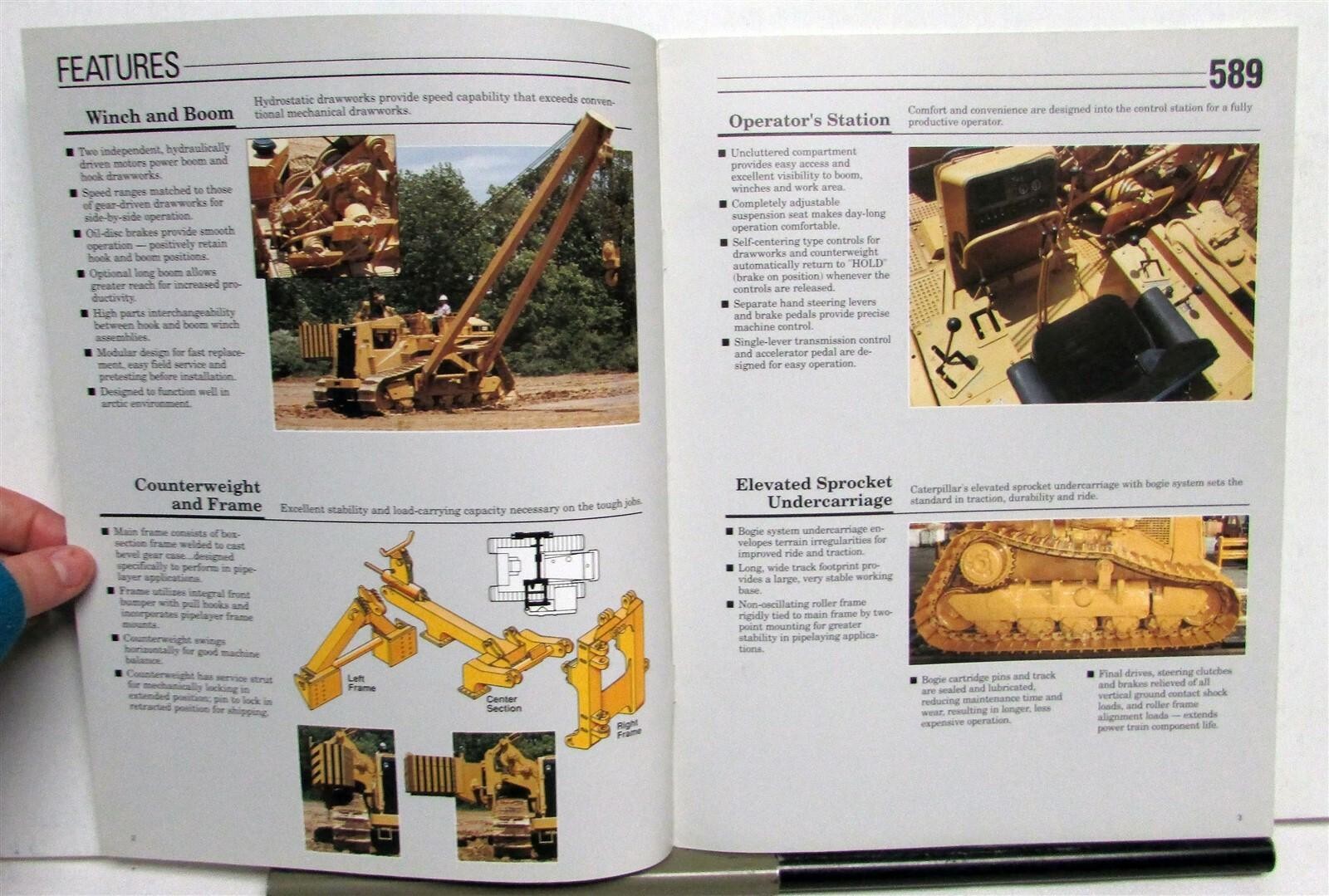 1994 Caterpillar 589 Pipelayer Specs Construction Sales Brochure