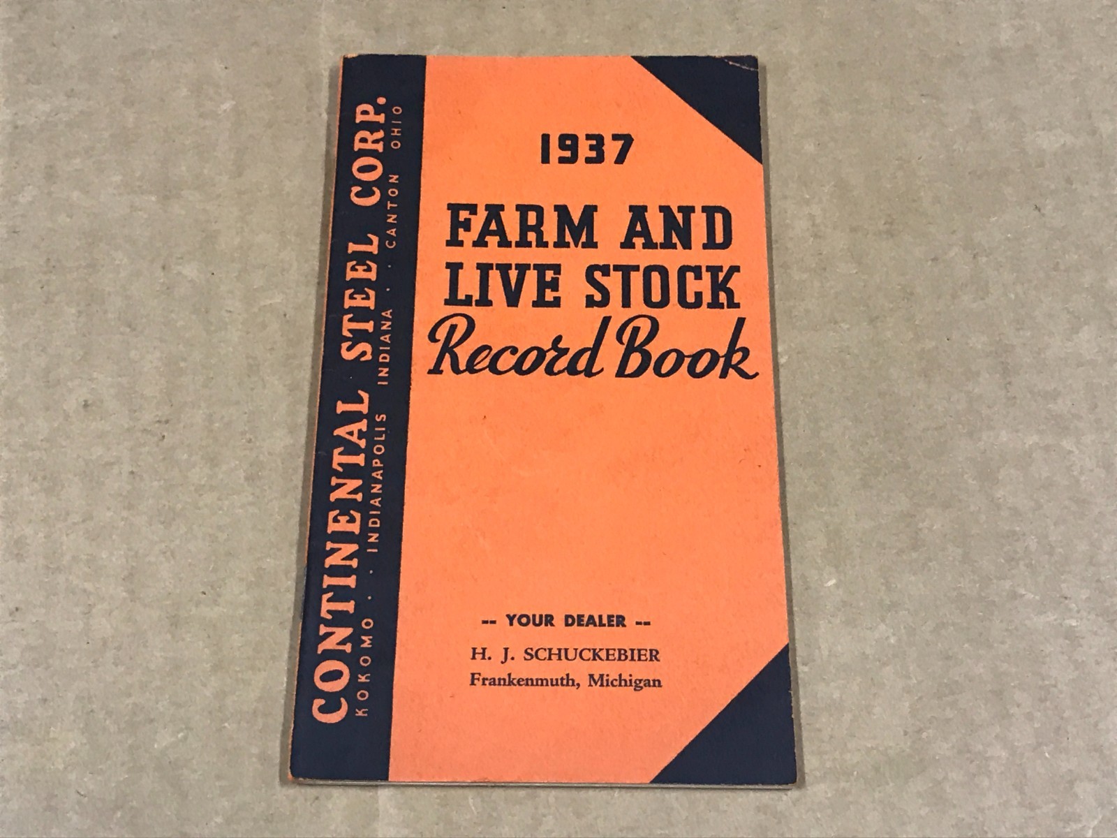 Vintage 1937 Farm & Live Stock Record Book