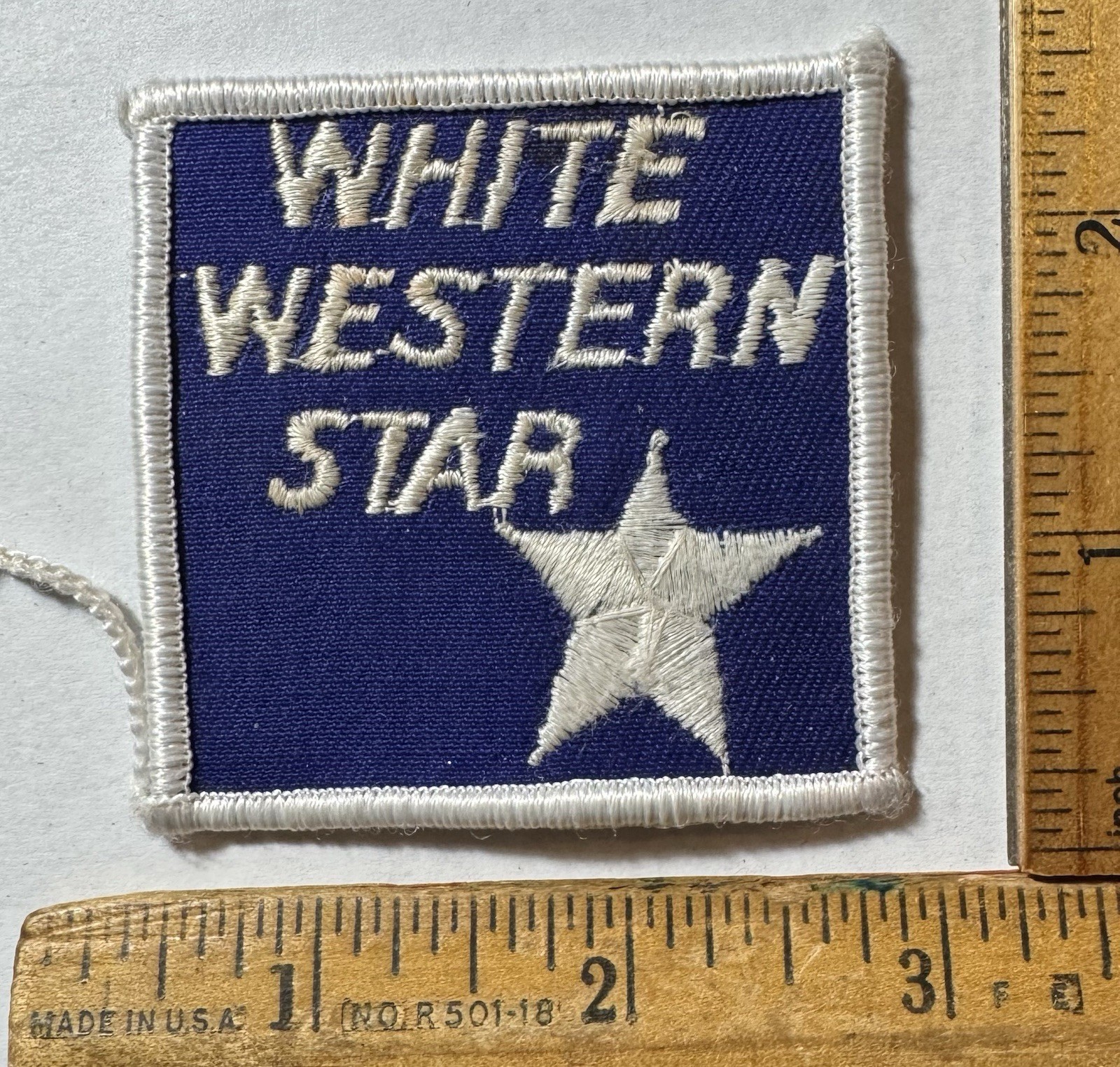 Vintage White Western Star Logo Iron On Patch Truck Tractor Farming